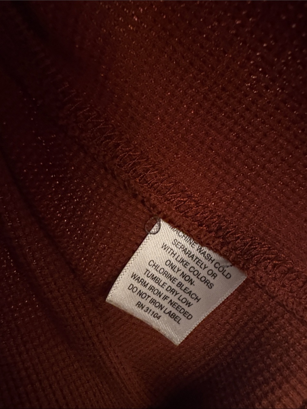 Saddlebred Long Sleeve Henley in Rust‎ Brown - Picture 6 of 12